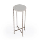 Nigella 8.5 in. W Round Marble and Metal Narrow Side Table by Butler Specialty Company