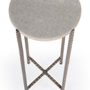 Nigella 8.5 in. W Round Marble and Metal Narrow Side Table by Butler Specialty Company