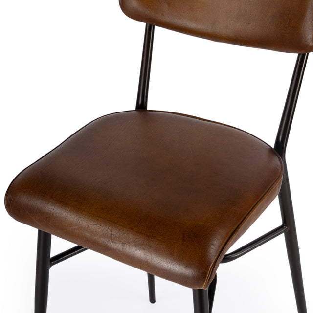 Odessa 26.5 in. Seat Height Square Leather Counter Stool with Back and Footrest by Butler Specialty Company