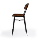 Odessa 26.5 in. Seat Height Square Leather Counter Stool with Back and Footrest by Butler Specialty Company