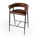 Dallas 28.5 in. Seat Height Leather and Metal Bar Stool by Butler Specialty Company