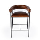 Dallas 28.5 in. Seat Height Leather and Metal Bar Stool by Butler Specialty Company