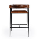 Dallas 28.5 in. Seat Height Leather and Metal Bar Stool by Butler Specialty Company