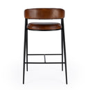 Dallas 28.5 in. Seat Height Leather and Metal Bar Stool by Butler Specialty Company