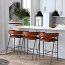 Dallas 28.5 in. Seat Height Leather and Metal Bar Stool by Butler Specialty Company