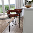 Dallas 28.5 in. Seat Height Leather and Metal Bar Stool by Butler Specialty Company