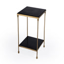 Imogen 12 in. W Square Iron and Granite Side Table with Lower Open Shelf by Butler Specialty Company