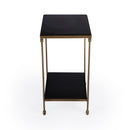 Imogen 12 in. W Square Iron and Granite Side Table with Lower Open Shelf by Butler Specialty Company