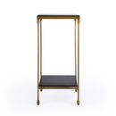 Imogen 12 in. W Square Iron and Granite Side Table with Lower Open Shelf by Butler Specialty Company