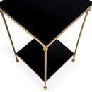Imogen 12 in. W Square Iron and Granite Side Table with Lower Open Shelf by Butler Specialty Company