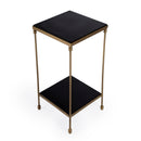 Imogen 12 in. W Square Iron and Granite Side Table with Lower Open Shelf by Butler Specialty Company
