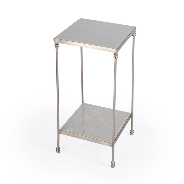 Imogen 12 in. W Square Iron and Marble Side Table with Lower Open Shelf by Butler Specialty Company