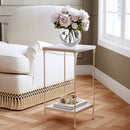 Imogen 12 in. W Square Iron and Marble Side Table with Lower Open Shelf by Butler Specialty Company