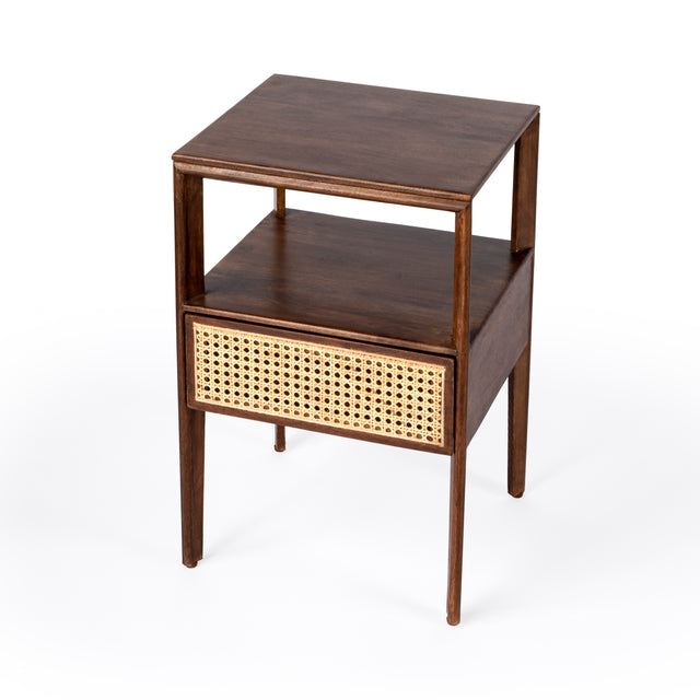Vardo 16 in. W Rectangular Cane 1 Drawer Nightstand with Top Open Shelf by Butler Specialty Company