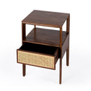 Vardo 16 in. W Rectangular Cane 1 Drawer Nightstand with Top Open Shelf by Butler Specialty Company