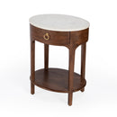 Ellen 18.25 in. W Oval Marble and Wood 1 Drawer Nightstand by Butler Specialty Company