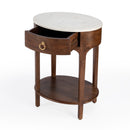Ellen 18.25 in. W Oval Marble and Wood 1 Drawer Nightstand by Butler Specialty Company