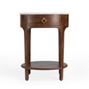 Ellen 18.25 in. W Oval Marble and Wood 1 Drawer Nightstand by Butler Specialty Company
