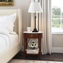 Ellen 18.25 in. W Oval Marble and Wood 1 Drawer Nightstand by Butler Specialty Company