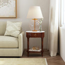 Ellen 18.25 in. W Oval Marble and Wood 1 Drawer Nightstand by Butler Specialty Company
