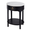 Ellen 18.25 in. W Oval Marble and Wood 1 Drawer Nightstand by Butler Specialty Company