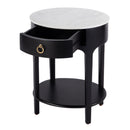 Ellen 18.25 in. W Oval Marble and Wood 1 Drawer Nightstand by Butler Specialty Company