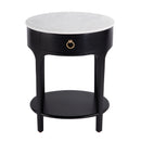 Ellen 18.25 in. W Oval Marble and Wood 1 Drawer Nightstand by Butler Specialty Company
