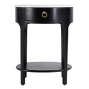 Ellen 18.25 in. W Oval Marble and Wood 1 Drawer Nightstand by Butler Specialty Company