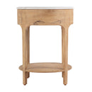 Ellen 18.25 in. W Oval Marble and Wood 1 Drawer Nightstand by Butler Specialty Company