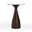 Julia 16 in. W Round Marble and Wood Pedestal Side Table by Butler Specialty Company