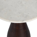 Julia 16 in. W Round Marble and Wood Pedestal Side Table by Butler Specialty Company