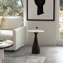Julia 16 in. W Round Marble and Wood Pedestal Side Table by Butler Specialty Company