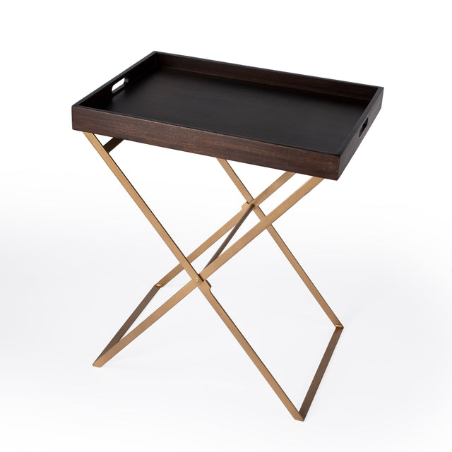 Emma 23.75 in. W Rectangular Wood and Metal Removeable Top Foldable Tray Side Table by Butler Specialty Company