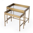 Lenny Rectangular Glass and Metal Set of 2 Nesting Tables by Butler Specialty Company
