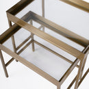 Lenny Rectangular Glass and Metal Set of 2 Nesting Tables by Butler Specialty Company