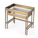 Lenny Rectangular Glass and Metal Set of 2 Nesting Tables by Butler Specialty Company
