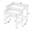 Lenny Rectangular Glass and Metal Set of 2 Nesting Tables by Butler Specialty Company