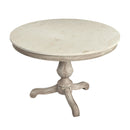 Danielle 44 in. W Round Marble and Wood Pedestal Dining Table by Butler Specialty Company