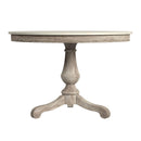 Danielle 44 in. W Round Marble and Wood Pedestal Dining Table by Butler Specialty Company