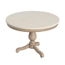 Danielle 44 in. W Round Marble and Wood Pedestal Dining Table by Butler Specialty Company