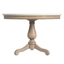 Danielle 44 in. W Round Marble and Wood Pedestal Dining Table by Butler Specialty Company