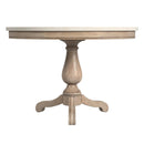 Danielle 44 in. W Round Marble and Wood Pedestal Dining Table by Butler Specialty Company