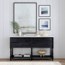 Danielle 65 in. W Rectangular Marble and Wood 4 Drawer Sideboard Lower Open Shelf by Butler Specialty Company