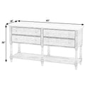 Danielle 65 in. W Rectangular Marble and Wood 4 Drawer Sideboard Lower Open Shelf by Butler Specialty Company