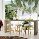 Tobias 24.5 in. Seat Height Outdoor Rattan and Metal Backless Counter Stool by Butler Specialty Company