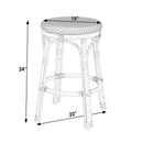 Tobias 24.5 in. Seat Height Outdoor Rattan and Metal Backless Counter Stool by Butler Specialty Company