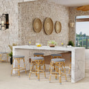 Tobias 24.5 in. Seat Height Outdoor Rattan and Metal Backless Counter Stool by Butler Specialty Company