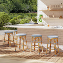 Tobias 24.5 in. Seat Height Outdoor Rattan and Metal Backless Counter Stool by Butler Specialty Company
