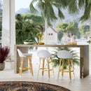 Tobias 24.5 in. Seat Height Outdoor Rattan and Metal Low Back Counter Stool by Butler Specialty Company