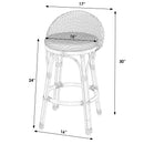 Tobias 24.5 in. Seat Height Outdoor Rattan and Metal Low Back Counter Stool by Butler Specialty Company